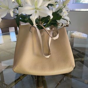 Faux leather tote bag